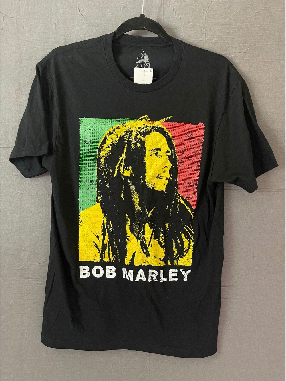 Bob Marley Zion Rootswear Graphic T Shirt Mens Medium Black Reggae Rasta NWT